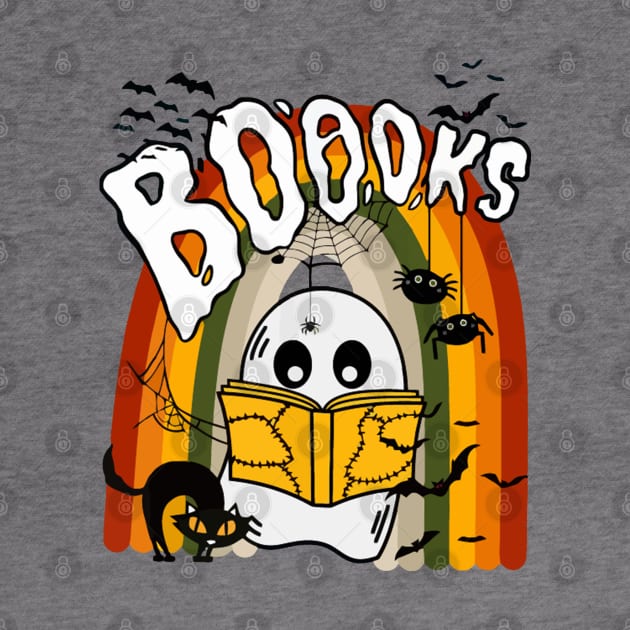 Halloween Cute Booooks Ghost by LEMOUS TEES